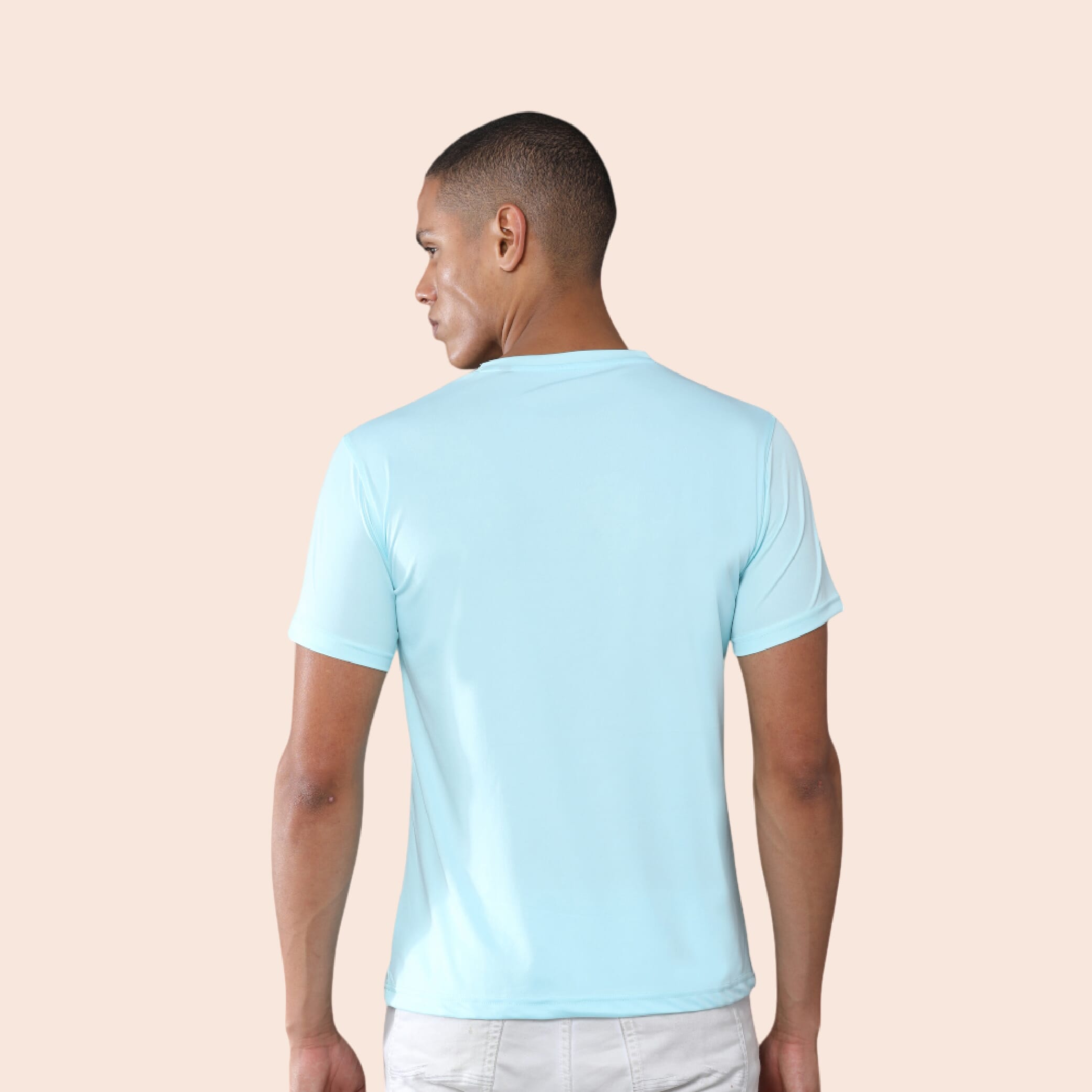 Greys&Blues Mobilitee Round Neck T-Shirt- Ice Blue